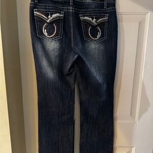 Earl Women's Blue Jeans size 10‎ rhinestone button
